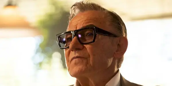 Harvey Keitel as Meyer Lansky looking haughty in Lansky.