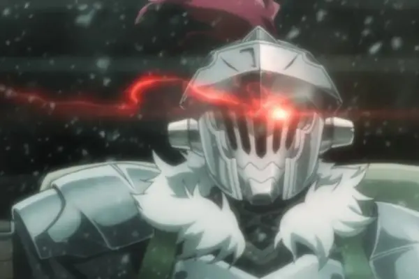 A knight with red eyes in Goblin Slayer