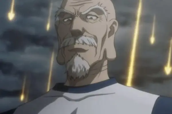 Isaac in Hunter x Hunter wearing a white and blue shirt