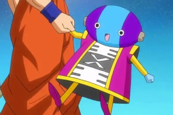Zeno in Dragon Ball holding Goku