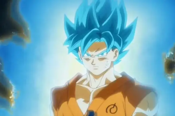 Goku with blue hair in Dragon Ball Super