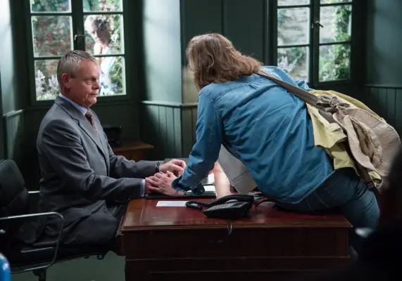 MARTIN CLUNES as Doc Martin,SELINA CADELL as Mrs Tishell and SIGOURNEY WEAVER as Beth Traywick.
