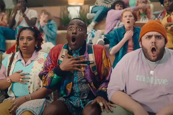 Ncuti Gatwa looking shocked, with his hand on his chest