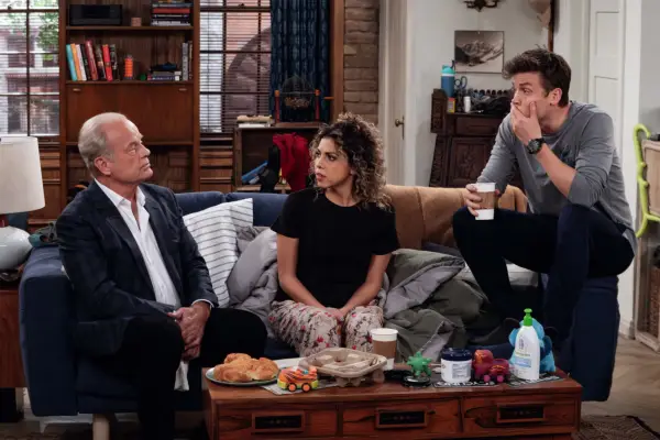 Kelsey Grammer, Jess Salgueiro and Jack Cutmore-Scott in Frasier (2023)