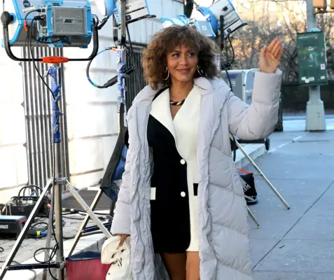 Nicole Ari Parker is seen on the set of 