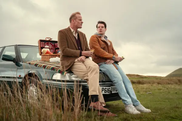 Alistair Petrie as Michael Groff and Conor Swindells as Adam Groff in Sex Education Season 4