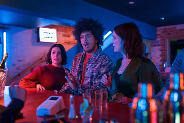 (L-R) Nisha Emich, Nathan Byron and Charlotte Ritchie in Ghosts