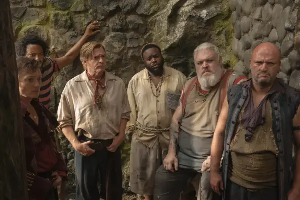 Erroll Shand, Samba Schutte, Rhys Darby, Samson Kayo, Kristian Nairn and Matt Maher in Our Flag Means Death