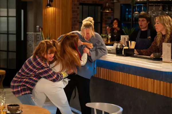 Gemma dragging Naomi off Bernie in Coronation Street