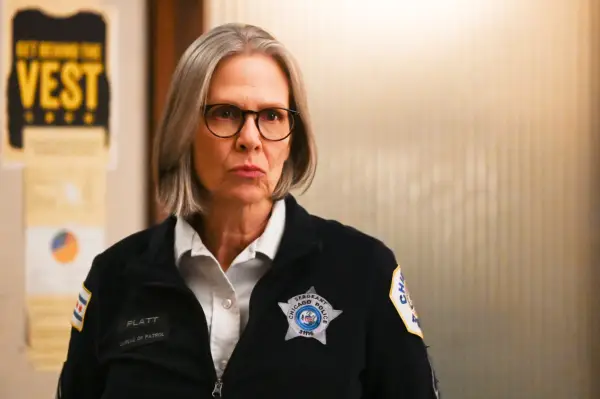 Amy Morton as Trudy Platt in Chicago PD, at the station, wearing her uniform