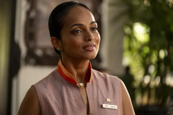 Shalina Peiris stars in The White Lotus season 3 smiling