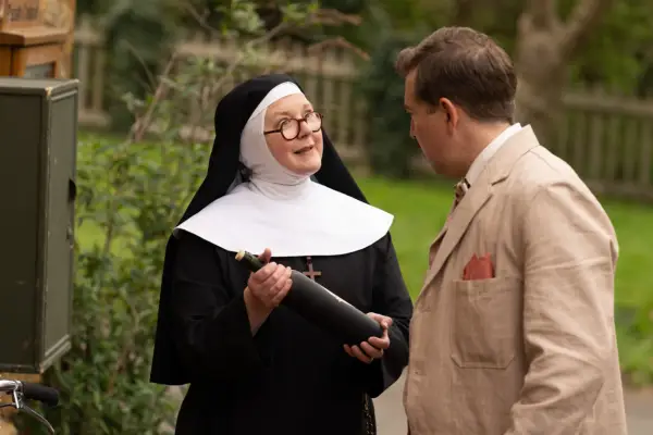 Sister Boniface (Lorna Watson) and Marmaduke Snell (Edward Bennett) in Father Brown