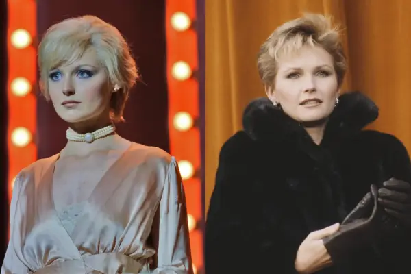 Emily Butcher stars in Nolly / Fiona Fullerton pictured in 1985