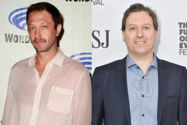 Ebon Moss-Bachrach in 2019 / John Carreyrou in 2018