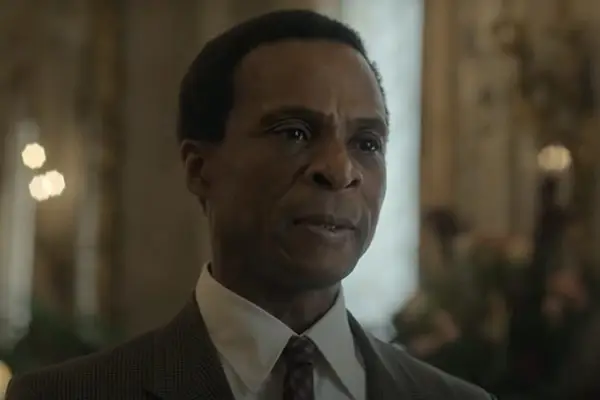 Jude Akuwudike as Sydney Johnson in The Crown season 5.