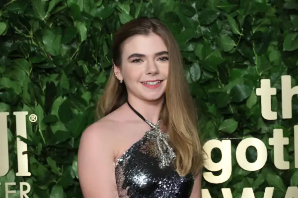 Matilda Lawler wearing a sparkly silver dress