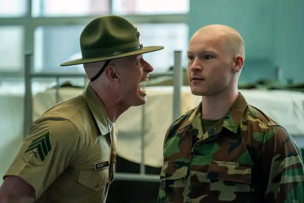 (L-R) Nicholas Logan as Sgt. Howitt and Angus O’Brien as Hicks in Boots