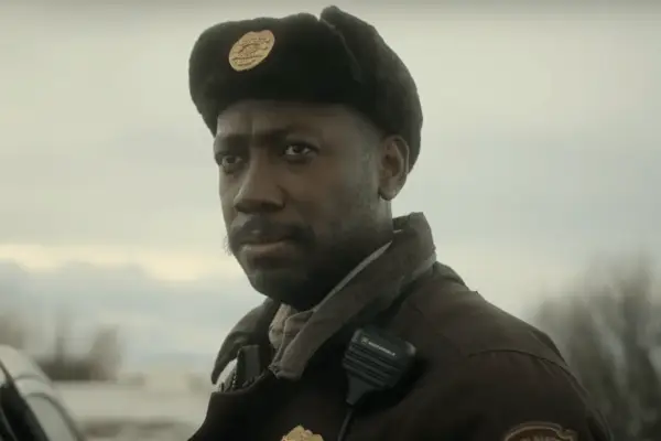 Lamorne Morris in Fargo season 5 wearing a police uniform and black hat