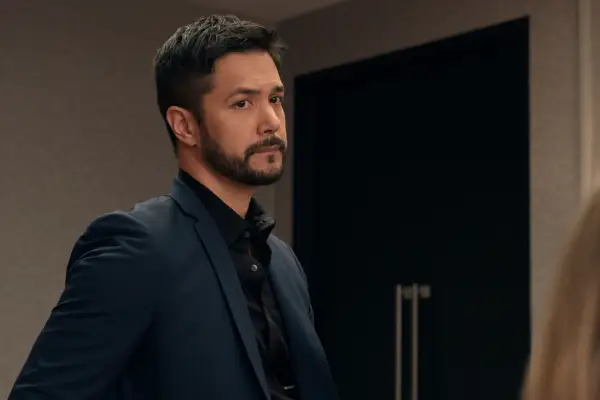 Marco Grazzini as Mike in Virgin River looking concerned.