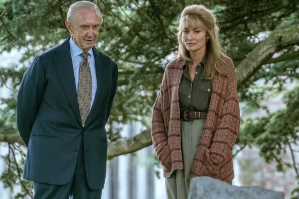 Jonathan Pryce as Prince Phillip and Natascha McElhone as Penny Knatchbull in The Crown season 5
