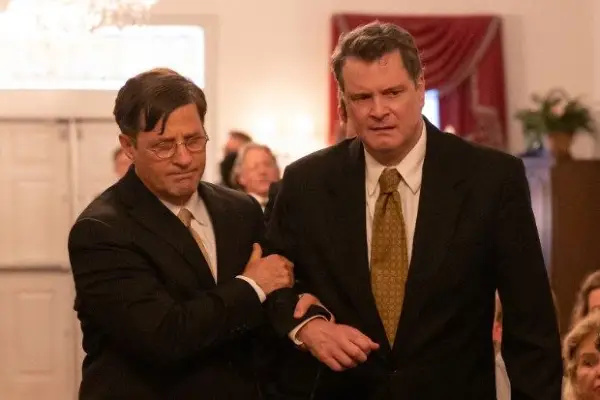 Tim Guinee and Colin Firth in The Staircase