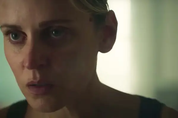 Denise Gough stars in Who is Erin Carter? looking stressed