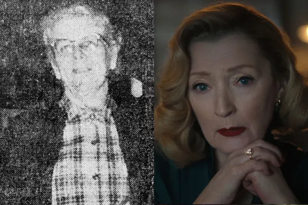 Bernice Worden and Lesley Manville as Bernice Worden in Monster: The Ed Gein Story.