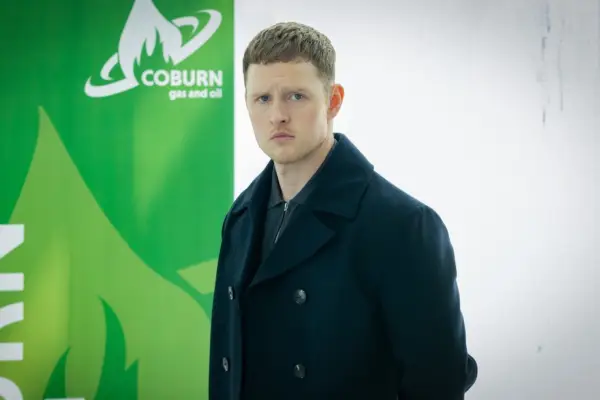 Ross Anderson stars in Granite Harbour in a navy coat