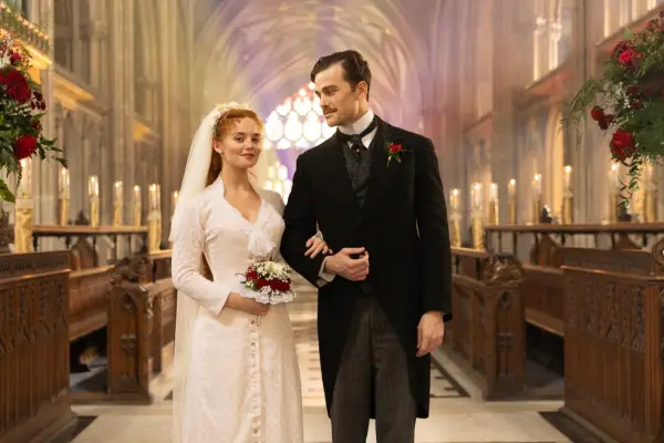 Millie Gibson and Joshua Orpin star in The Forsytes