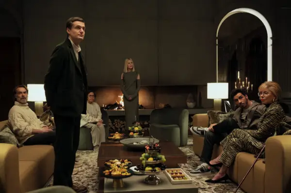 Murray Bartlett, Lucas Englander, Dolly De Leon, Nicole Kidman, Aras Aydin and Christine Baranski in Nine Perfect Strangers