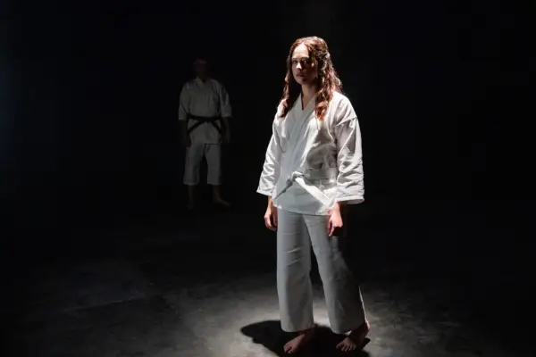 Mary Mouser as Samantha LaRusso in Cobra Kai.