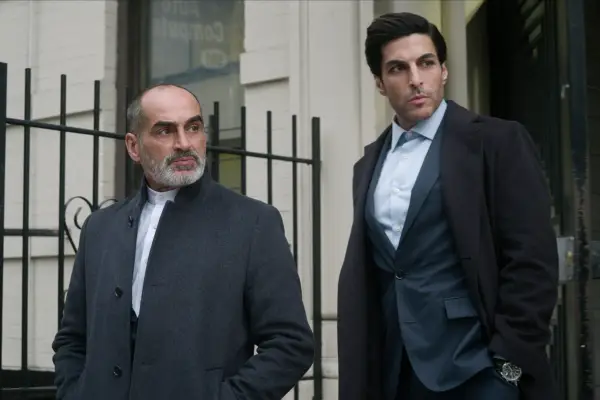 Navid Negahaban as Abbas and Keon Alexander as Javad in The Night Agent
