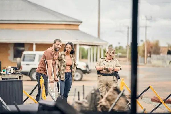 Jamie Dornan and Shalom Brune-Franklin in The Tourist