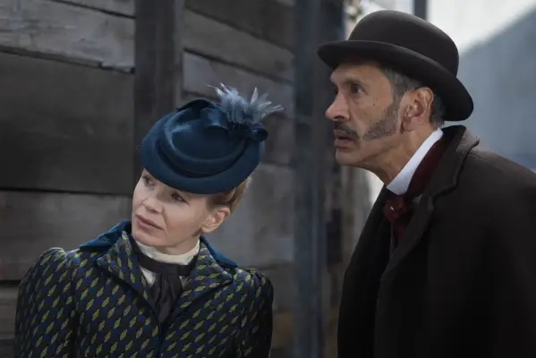 MASTERPIECEMiss Scarlet, Season 6 Coming in 2026 on PBS Shown L-R: Eliza Scarlet (Kate Phillips), Clarence Pettigrew (Paul Bazely) For editorial use only. Courtesy of Miss Scarlet Limited and MASTERPIECE