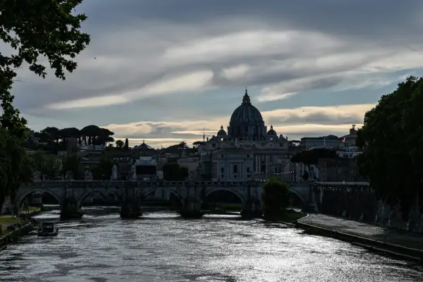 The skyline of Rome with the St Peter