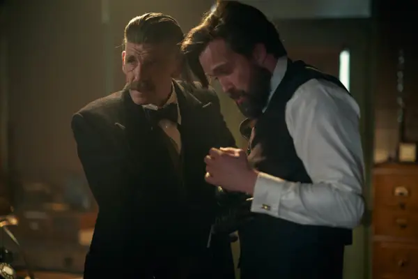 Arthur firmly holding onto Billy in Peaky Blinders season 6