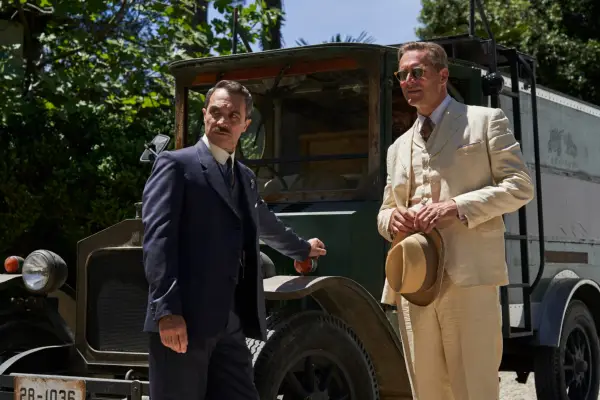 Pasquale Esposito as Danioni with Mark Umbers as Cecil Ainsworth in Hotel Portofino.