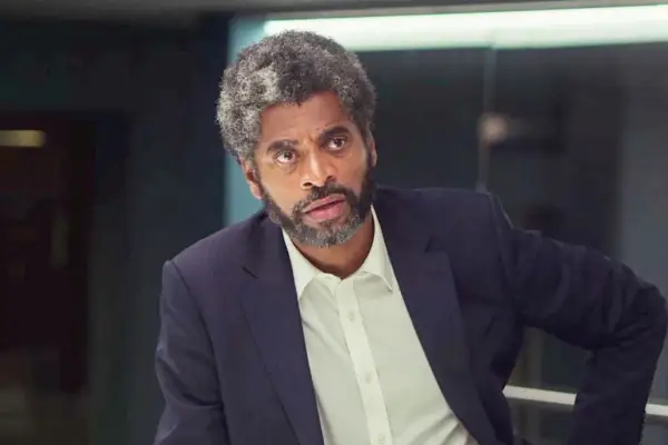 Close up of Karl Collins as Detective Inspector Gordon 