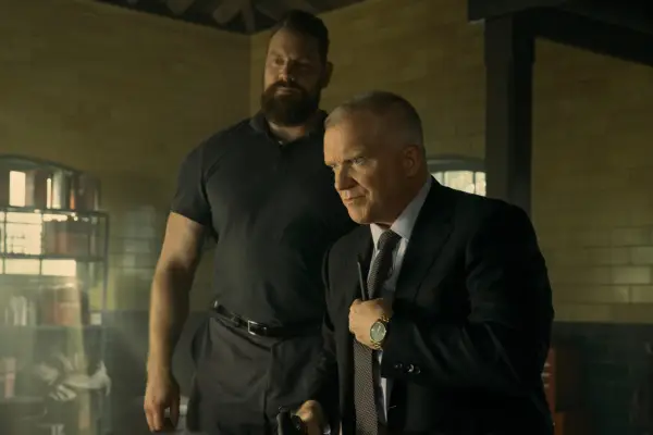 Olivier Richters as Paulie and Anthony Michael Hall as Zachary Beck in Reacher season 3