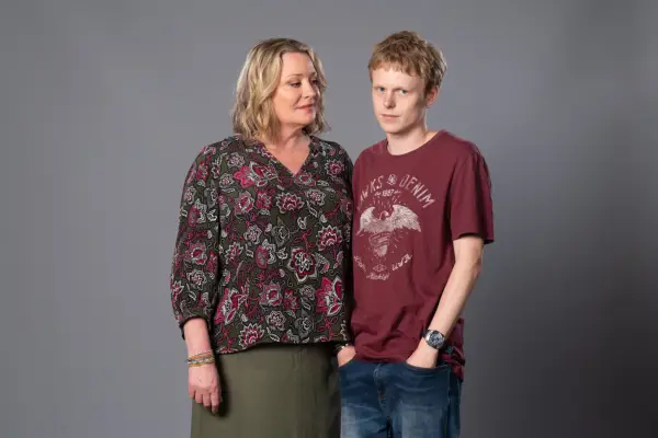 Laurie Brett as Jane and Clay Milner Russell as Bobby in EastEnders