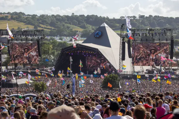 A general shot of the Glastonbury crowd