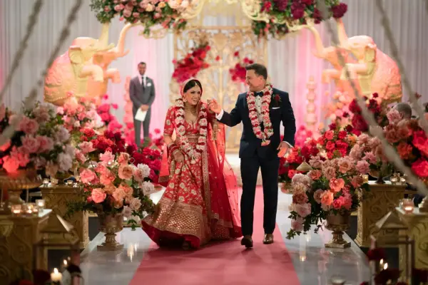 Sandy and Dan during their wedding ceremony Married at First Sight Australia season 10