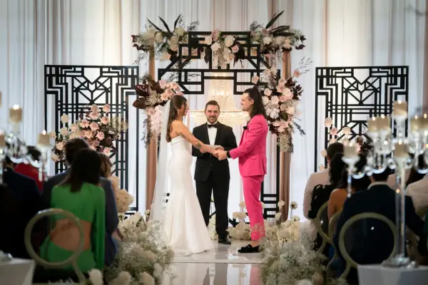 Claire and Jesse at their wedding ceremony on Married at First Sight Australia season 10