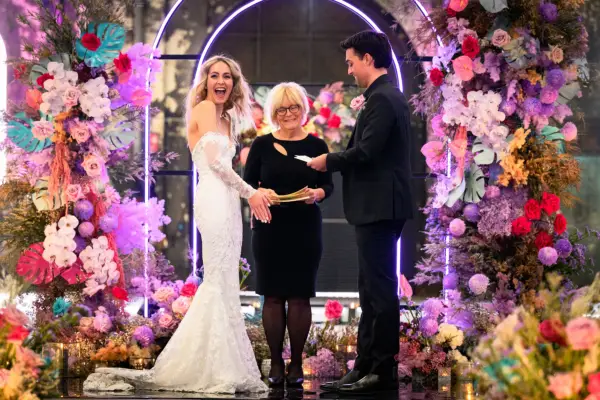 Tahnee and Ollie at their wedding ceremony on Married at First Sight Australia