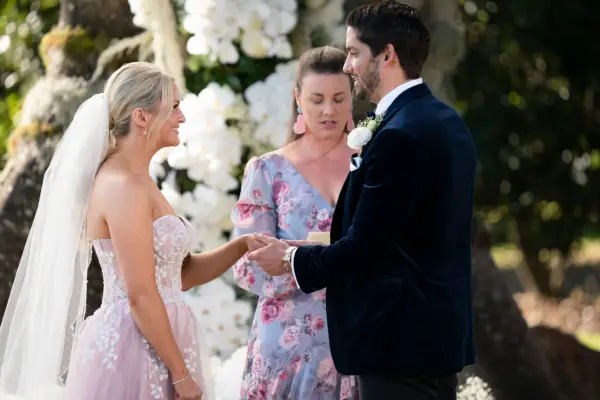 Duncan and Alyssa at their wedding ceremony on Married at First Sight Australia