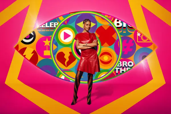 Celebrity Big Brother 2024 star Louis Walsh posing in front of the iconic Big Brother eye.