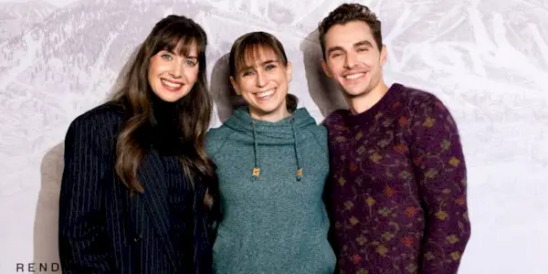 Alison Brie and Dave Franco posing with Perri Nemiroff at Sundance 2025 for Together