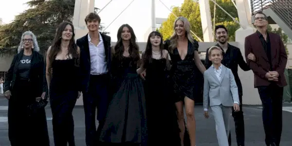 The cast and crew of The Curse of the Necklace on the WB lot