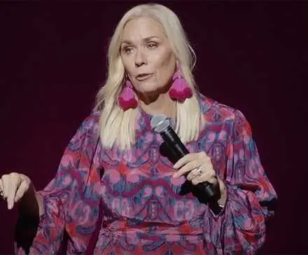 Leanne Morgan on stage doing standup comedy