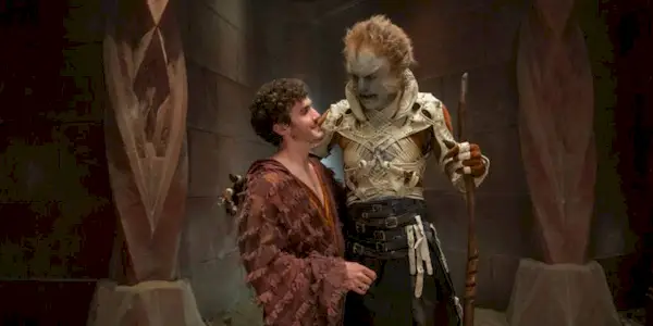 Robert Strange and Donal Finn between takes in The Wheel of Time Season 3 finale